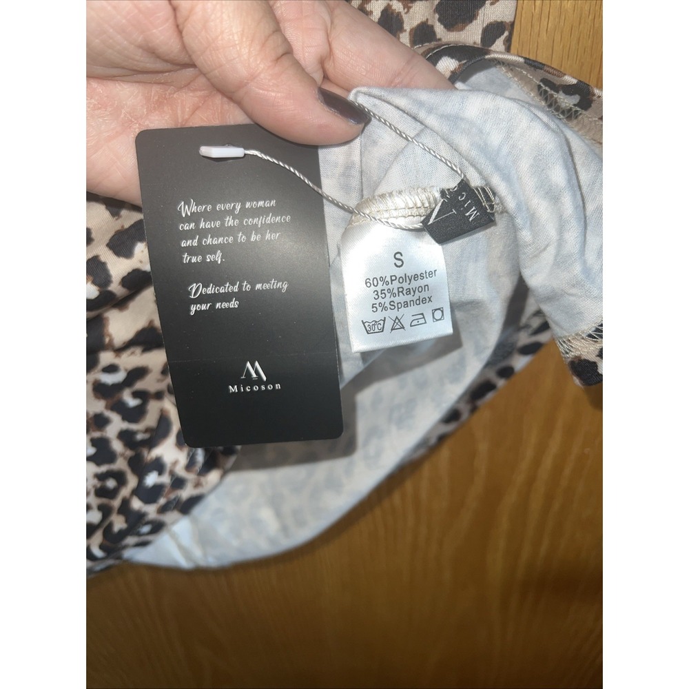 Micoson Sleeveless Leopard Print Top Tank Size Small NEW Business Casual Fashion - Picture 2 of 6